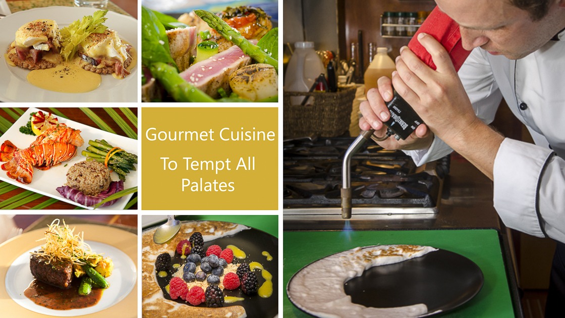 Yacht charter private chef serving gourmet cuisine